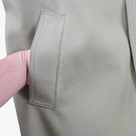 1960s Vintage Olive Drab Green Single Breasted Casual Car Coat Size 44R - Picture 6 of 11